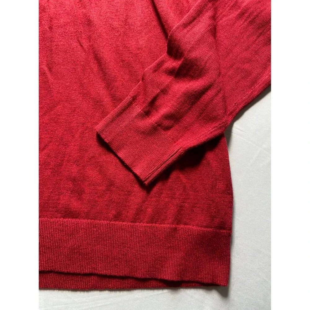 Banana Republic Premium Luxe Yarn Red Crew Neck Sweater Cotton Silk Cashmere L